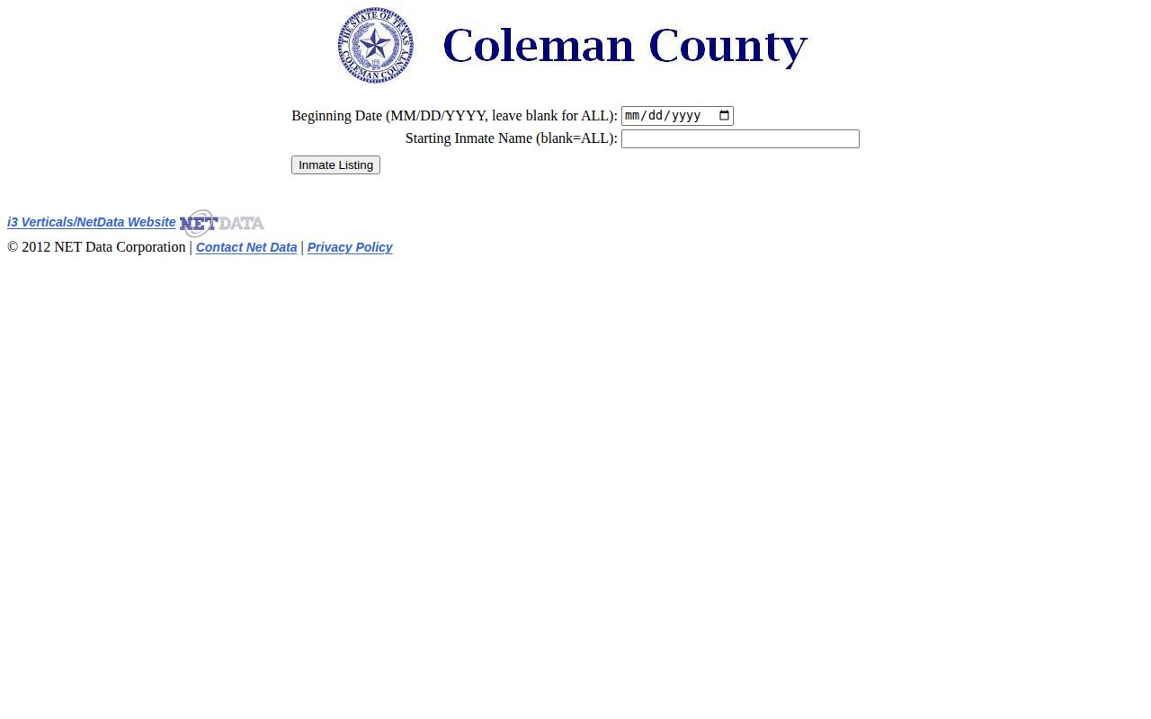 Coleman County 24-hour release check on the official current custody list